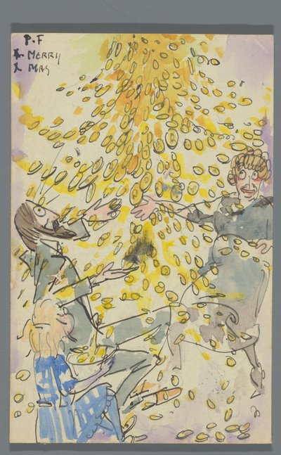 Postcard to Jan Ponstijn by Leo Gestel