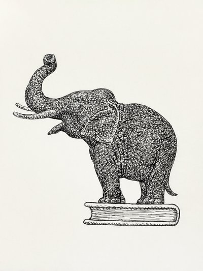 Elephant On a Book by Leo Gestel