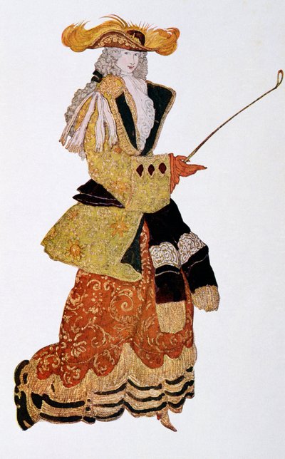 Costume design for the Marchioness Hunting, from Sleeping Beauty by Leon Bakst