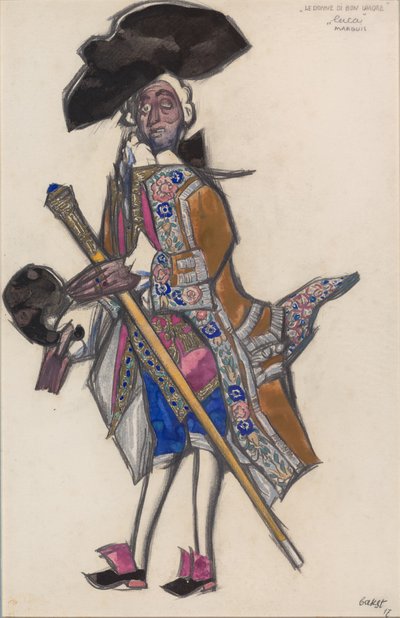 Costume design for the ballet The Good-Humoured Ladies by Scarlatti by Leon Bakst