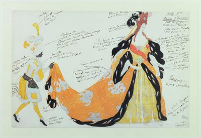 Costume for Lady and her Page, for Diaghilev ballet by Leon Bakst