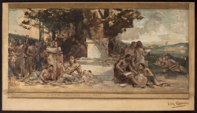 Sketch for the 4th District Town Hall: The Study of Science and Art by Leon Francois Comerre