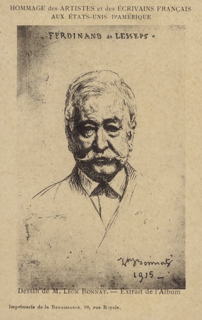 Ferdinand de Lesseps, French Entrepreneur and Canal Builder by Leon Joseph Florentin Bonnat