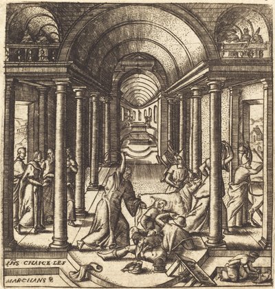 Christ Driving the Money Changers from the Temple by Leonard Gaultier