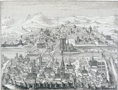 Grande vue en perspective de Paris in 1607, based on the engraving by Léonard Gaultier by Leonard Gaultier