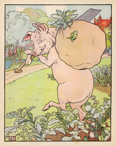 Illustration for The Three Little Pigs by Leonard Leslie Brooke