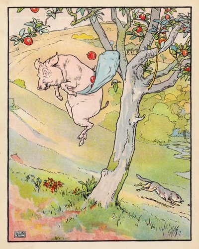 Illustration for The Three Little Pigs by Leonard Leslie Brooke