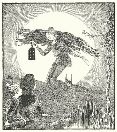 The man in the moon, came tumbling down (engraving) by Leonard Leslie Brooke
