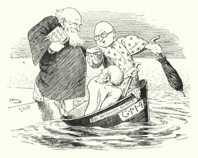 Three wise men of Gotham, went to sea in a bowl (engraving) by Leonard Leslie Brooke