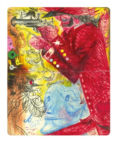 Red Coated Surreal Figures by Leonardo Flores