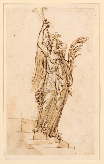 Design for Sculpture: Angel Blowing Trumpet by Leonardo Scaglia
