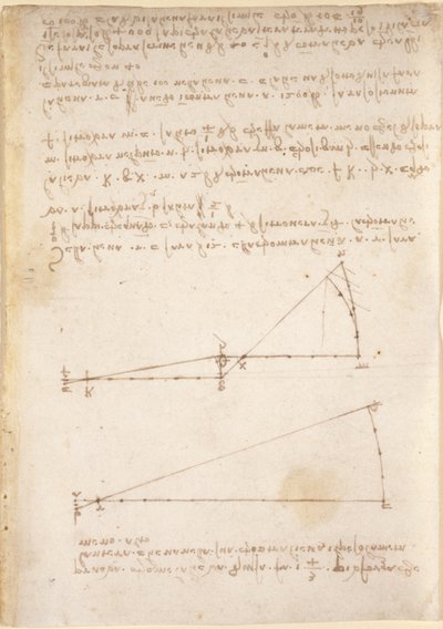 Drawings on the mechanical powers and forces, percussion, gravity, motion, optics and astronomy, with various arithmetical and geometrical propositions by Leonardo da Vinci