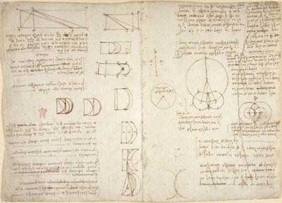 Drawings on the mechanical powers and forces, percussion, gravity, motion, optics and astronomy, with various arithmetical and geometrical propositions by Leonardo da Vinci