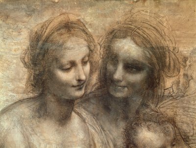 Heads of the Virgin and St. Anne (detail) by Leonardo da Vinci