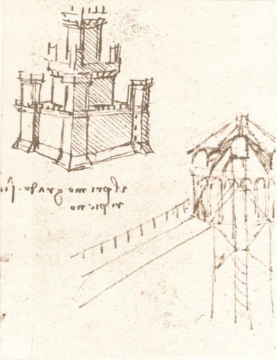 Drawing of Projects for Castles and Villas by Leonardo da Vinci
