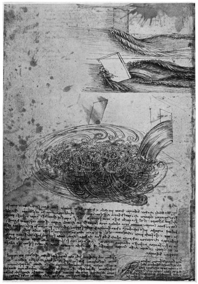 Flow of eddies in a waterfall by Leonardo da Vinci
