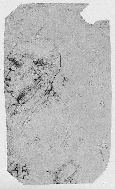 Profile of a Bald Man to the Left, c1480, 1945 by Leonardo da Vinci