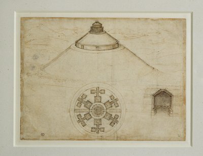 Project for a Central Plan Tomb; Elevation by Leonardo da Vinci