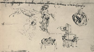 Sheet of Studies with a Young Woman, A Wolf, Etc. by Leonardo da Vinci