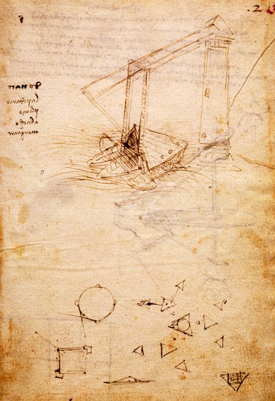 Ship, from Codex Trivulzianus by Leonardo da Vinci