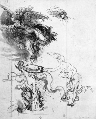 Silhouette of an Angel by Leonardo da Vinci