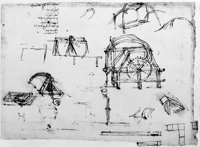 Sketch of a Perpetual Motion Device Designed by Leonardo da Vinci by Leonardo da Vinci