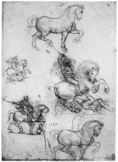 Studies for the Trivulzio Monument by Leonardo da Vinci