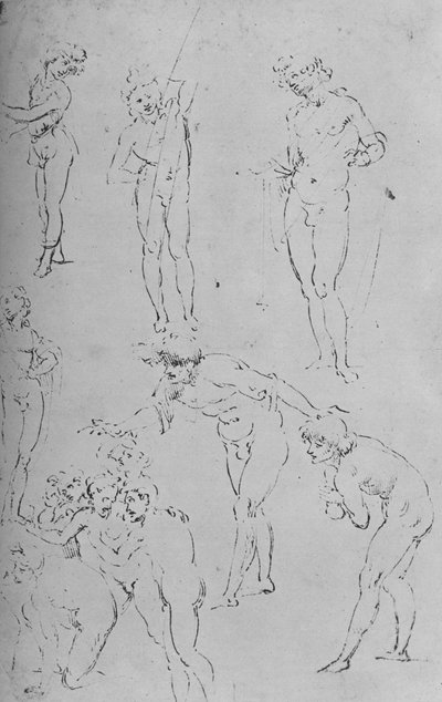 Studies of Figures and a Group of Figures, c1500-1945 by Leonardo da Vinci