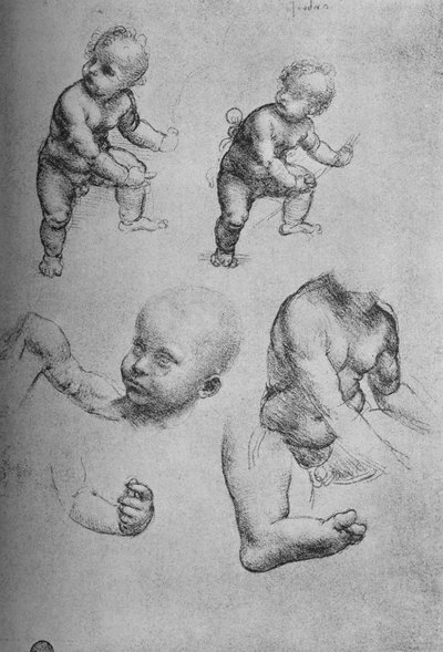 Studies of a Child and Parts of a Child by Leonardo da Vinci