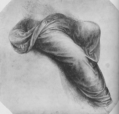 Studies of the Drapery of a Figure Seated to Right, c1480, 1945 by Leonardo da Vinci