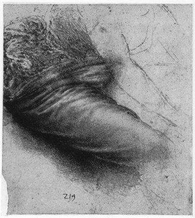 Study of a garment for St Anne by Leonardo da Vinci