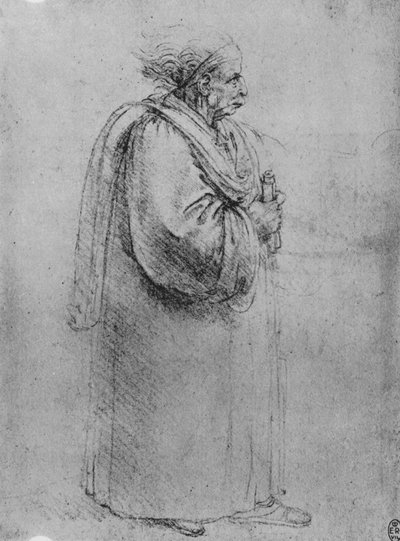 Whole Length of an Old Man in Profile to the Right by Leonardo da Vinci
