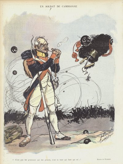 A soldier of Cambronne. Illustration for Le Rire by Leonce Burret