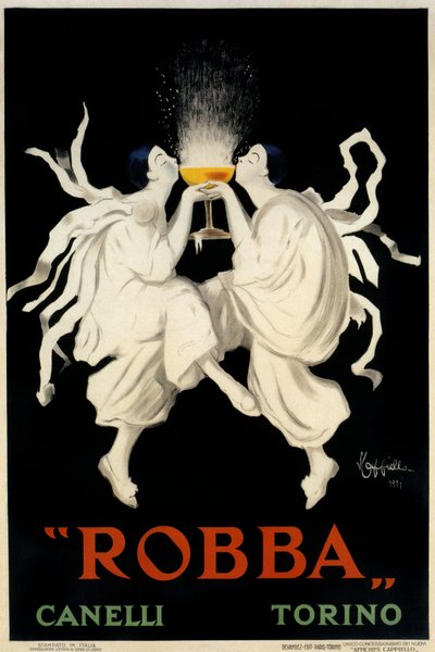 Poster Advertising Spumante Robba Canelli, Turin, Italy, 1921 by Leonetto Cappiello