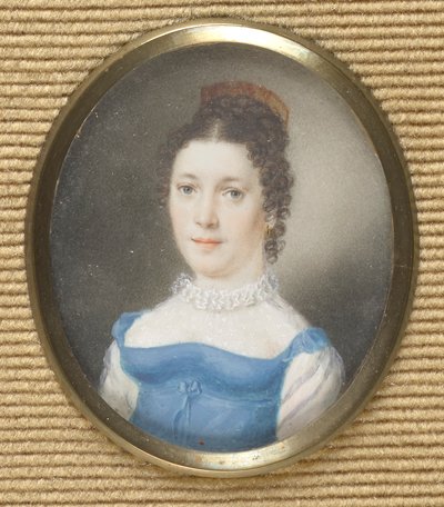 Lady in Blue Empire Dress by Leopold Blonder