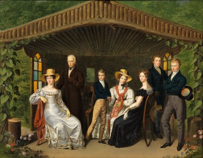 The Imperial Family Around the Duke of Reichstadt in a Garden Arbor by Leopold Fertbauer