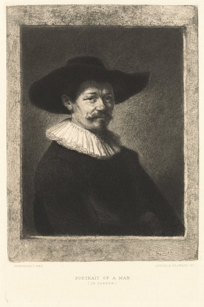 Portrait of a Man (The Gilder) by Leopold Flameng after Rembrandt van Rijn