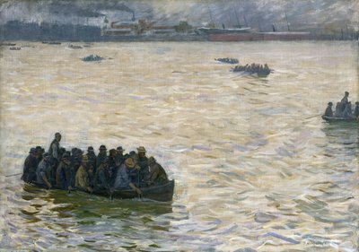 Shipyard Workers Returning Home on the Elbe, 1894 by Leopold Karl Walter von Kalckreuth