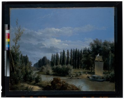 Seen From The Course Of The Small Arm Of The Seine Through The Neuilly Park by Leopold Leprince