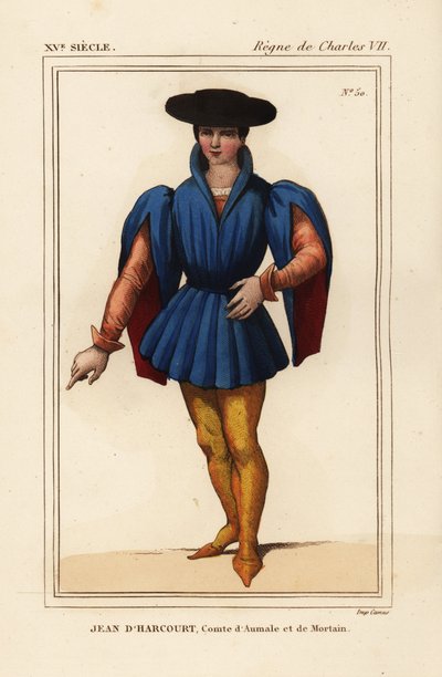 Jean VIII of Harcourt, French knight, Count of Aumale and Mortain by Leopold Massard