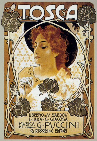 Cover by Leopoldo Metlicovitz of Score of Opera Tosca by Giacomo Puccini by Leopoldo Metlicovitz
