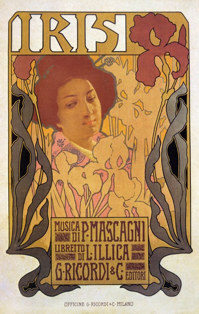 Iris, poster for opera by Pietro Mascagni by Leopoldo Metlicovitz