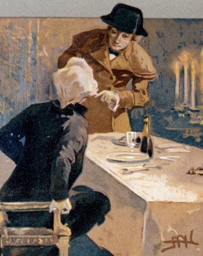 Postcard depicting scenes from Tosca, opera by Giacomo Puccini by Leopoldo Metlicovitz
