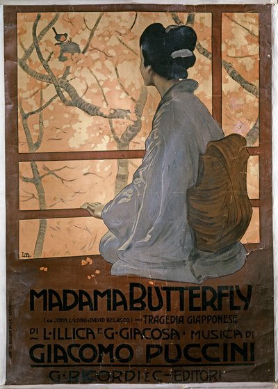 Poster for the First Representation of "Madama Butterfly" at Milan, Feb 17 by Leopoldo Metlicovitz