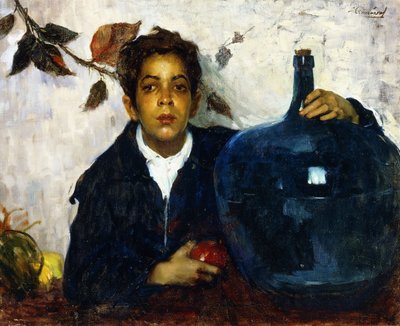 Boy with a Large Bottle by Leopoldo Romañach