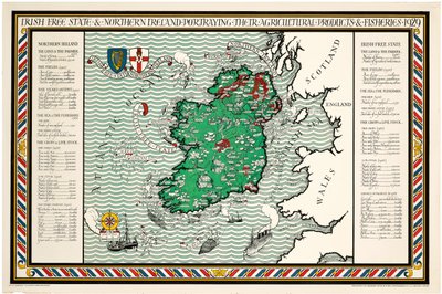 A Map of the Irish Free State & Northern Ireland by Leslie MacDonald Gill