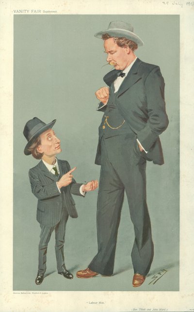 Ben Tillett and John Ward, Labour Men, Vanity Fair cartoon by Leslie Matthew Ward