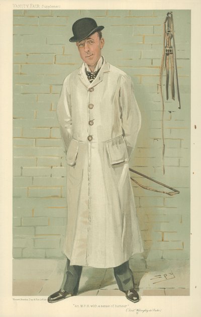 Lord Willoughby de Broke, An MFH with a sense of humour, 26 December 1885, Vanity Fair cartoon by Leslie Matthew Ward