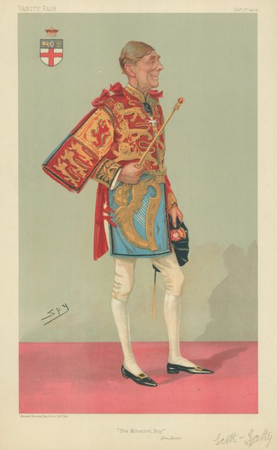 Sir Alfred Scott-Gatty, The Minstrel Boy, 1 December 1904, Vanity Fair cartoon by Leslie Matthew Ward