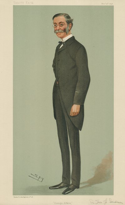 Sir Thomas Henry Sanderson, Foreign Affairs, 10 November 1898, Vanity Fair cartoon by Leslie Matthew Ward